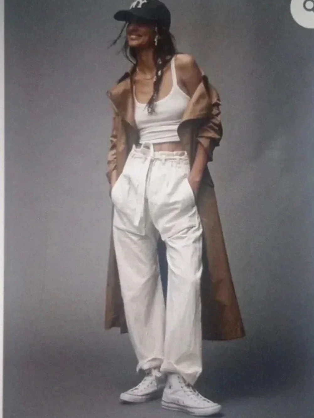 Free People sky rider  drop crotch pants white color size extra small women